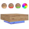 vidaXL Stolik kawowy Ze LED Lights Dąb rzemieślniczy 80 x 80 x 31 cm