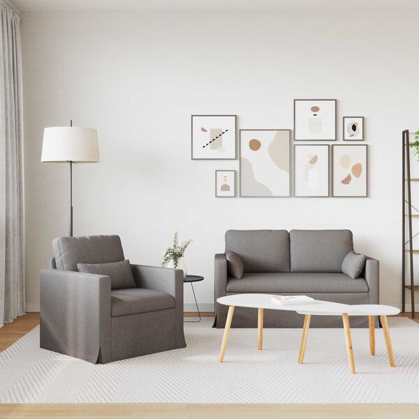 vidaXL Sofa 2 pcs Ciemnoszary 139 x 78 x 80 cm tkanina