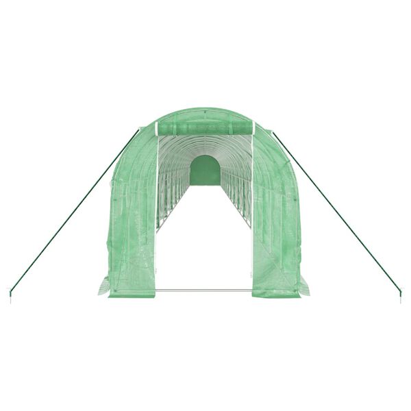 vidaXL Szklarnia ze stalową ramą, zielona, 48 m&sup2;, 24x2x2 m