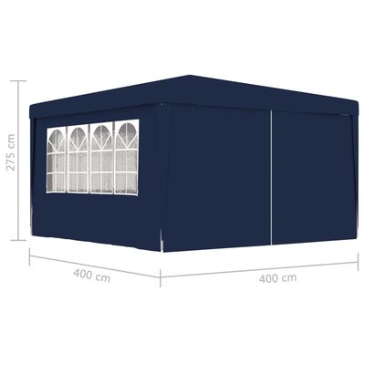 vidaXL Namiot imprezowy ze ściankami, 4x4 m, niebieski, 90 g/m²