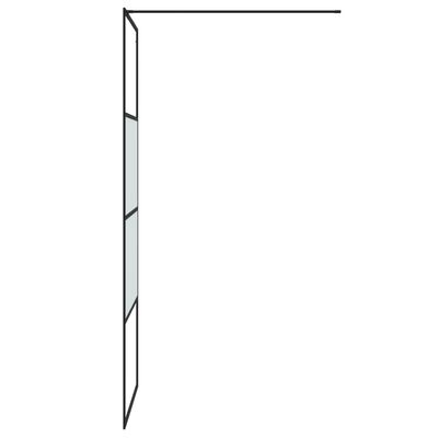 vidaXL Ścianka prysznicowa, czarna, 80x195 cm, półmrożone szkło ESG
