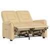 vidaXL Rozkładany fotel masujący, 2-os., kremowy, obity mikrofibrą