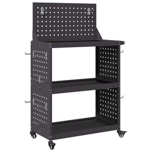 vidaXL W&oacute;zek narzędziowy Czarny 65 x 35 x 111 cm Stal zimnogięta