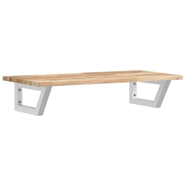 vidaXL P&oacute;łka ścienna pod umywalkę, stal i lite drewno akacjowe