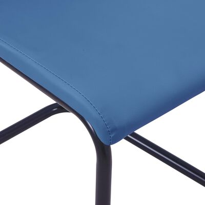 vidaXL Krzesła stołowe, wspornikowe 2 szt., niebieskie, sztuczna skóra
