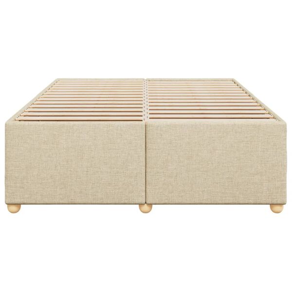 vidaXL Rama ł&oacute;żka bez materaca, kremowa, 140x200 cm, obita tkaniną