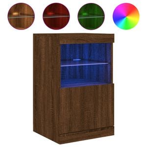 vidaXL Szafka z oświetleniem LED, brązowy dąb, 41x37x67 cm