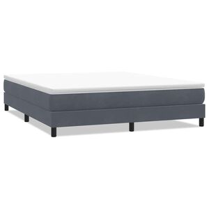 vidaXL Ł&oacute;żko Box Spring bez materaca Ciemnoszary 180x210 cm Aksamit
