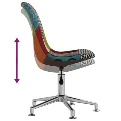 vidaXL Obrotowe krzesło stołowe, obite patchworkową tkaniną