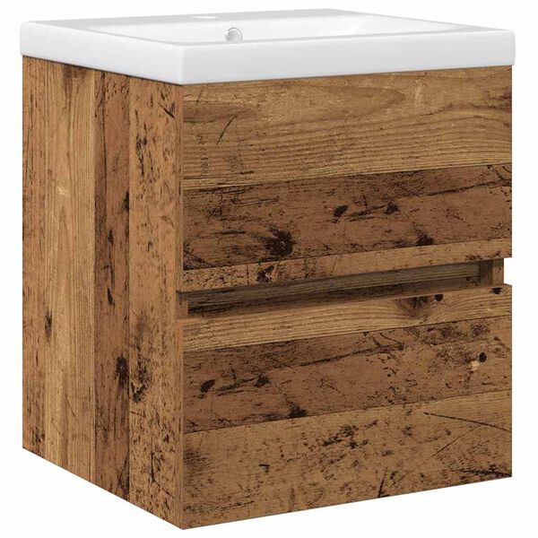 vidaXL Szafka pod umywalkę z drzwiami Czarny Dąb 80 x 39 x 62 cm