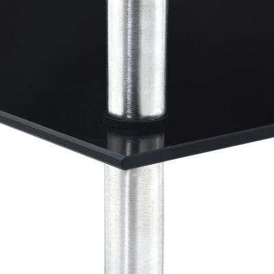 vidaXL 4-poziomowa półka, czarna, 30x30x100 cm, szkło hartowane