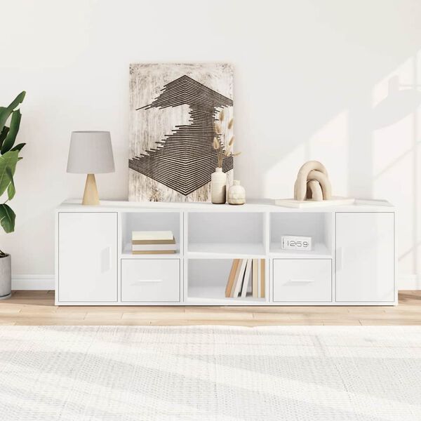 vidaXL Szafka narożna, biała, 160x40x45 cm, materiał drewnopochodny