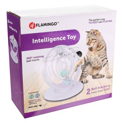 FLAMINGO Elektroniczna zabawka dla kota Dita, z obrotowym kołem, biała