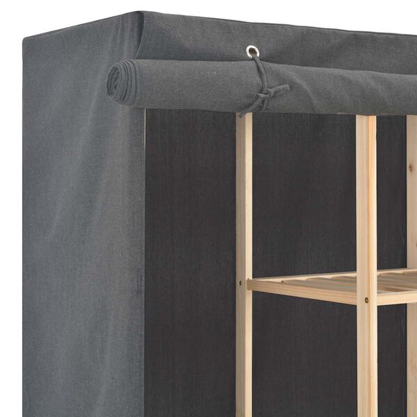 vidaXL Szafa, szara, 173x40x170 cm, materiałowa