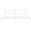 vidaXL Metalowa rama ł&oacute;żka z wezgłowiem, biała, 193x203 cm