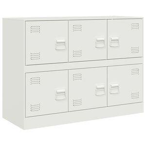 vidaXL Szafka boczna, biała, 99x39x73 cm, stal