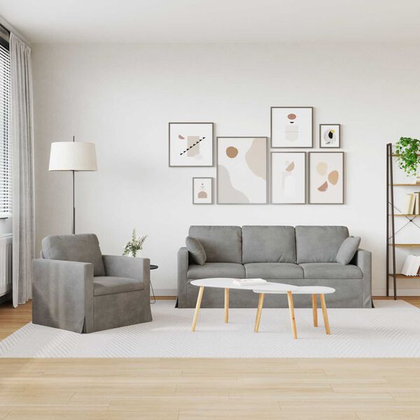 vidaXL Sofa 2 pcs Jasnoszary