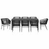 vidaXL Zestaw do jadalni w ogrodzie 9 pcs Czarny Polirattan