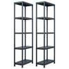 vidaXL Regały magazynowe, 2 szt., czarne, 125 kg, 60x30x180 cm
