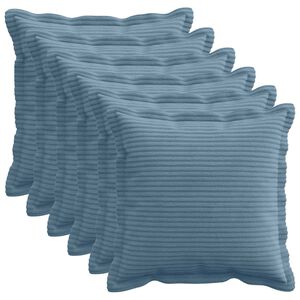 vidaXL Poszewka na poduszkę 6 szt. HOUTEN niebieski 30 x 30 cm sztruks