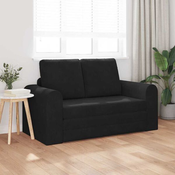 vidaXL Sofa Bed 60cm Czarny Aksamit