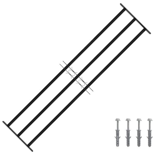 vidaXL Kratka Okienna Czarny 174 x 45 cm Stal malowana proszkowo