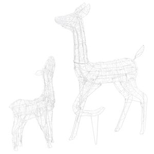 vidaXL Świąteczne renifery, akrylowe, 160 zimnych białych diod LED