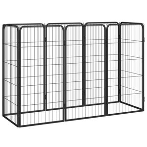 vidaXL Kojec dla psa, 8 paneli, czarny, 50x100 cm, stal