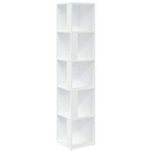 vidaXL Szafka narożna, biała, 33x33x164,5 cm, materiał drewnopochodny