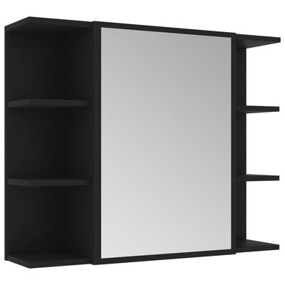 vidaXL 3-częściowy zestaw mebli łazienkowych, czarny, płyta wiórowa