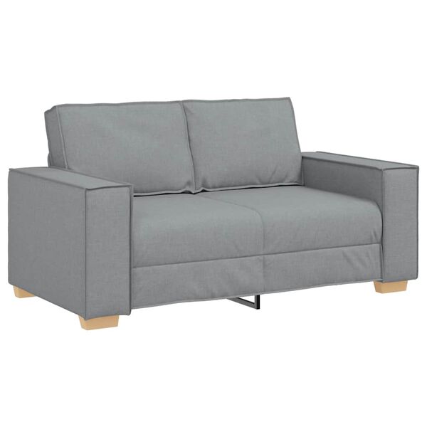 vidaXL Sofa 2-osobowa Jasnoszara 120 cm Tkanina