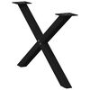 vidaXL Nogi do stolika kawowego w kształcie litery X 2 szt. Czarne 70x(42-43) cm Stal