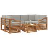 vidaXL Zestawy sof 7 pcs Naturalny i Jasny Szary Lite Drewno Akacji