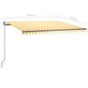 vidaXL Wolnostojąca, automatyczna markiza, 400x350 cm, ż&oacute;łto-biała