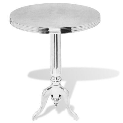 vidaXL Okrągły stolik boczny z aluminium, srebrny