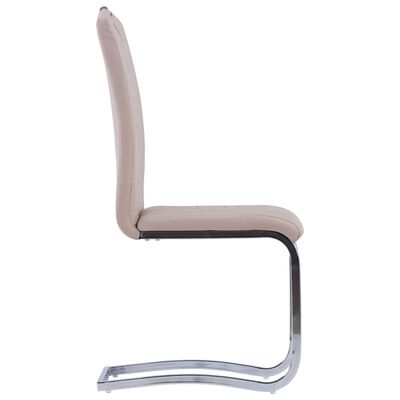 vidaXL Krzesła stołowe, wspornikowe 2 szt., cappuccino, sztuczna skóra