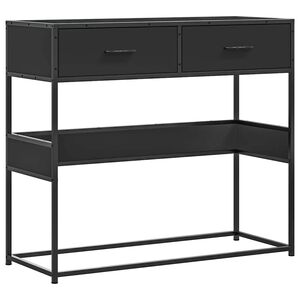 vidaXL Stolik konsolowy, czarny, 90x35x80 cm, materiał drewnopochodny