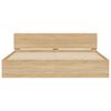 vidaXL Rama ł&oacute;żka z wezgłowiem i LED, dąb sonoma, 180x200 cm