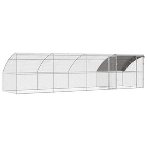 vidaXL Klatka dla kur 4 szt. Srebrny 800 x 200 x 200 cm Stal i PE