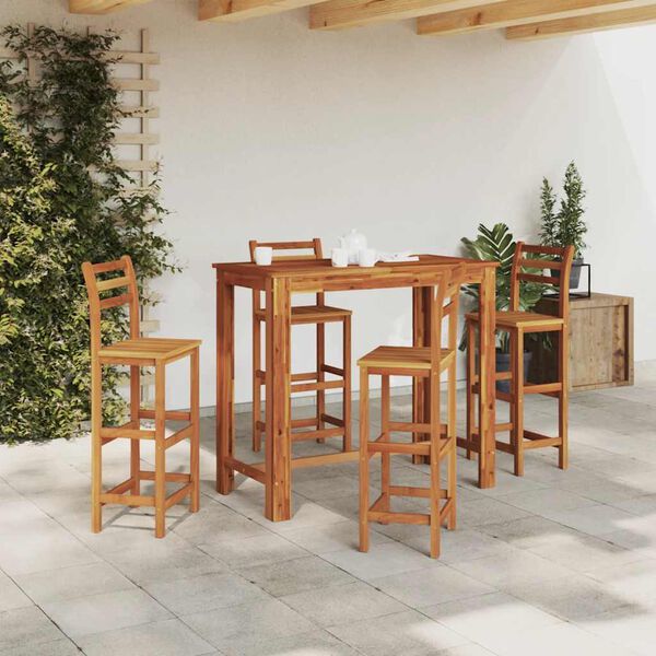 vidaXL Stolik barowy z litego drewna akacjowego, 120 x 60 x 105 cm
