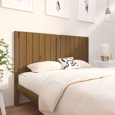 vidaXL Wezgłowie łóżka, miodowy brąz, 145,5x4x100 cm, drewno sosnowe