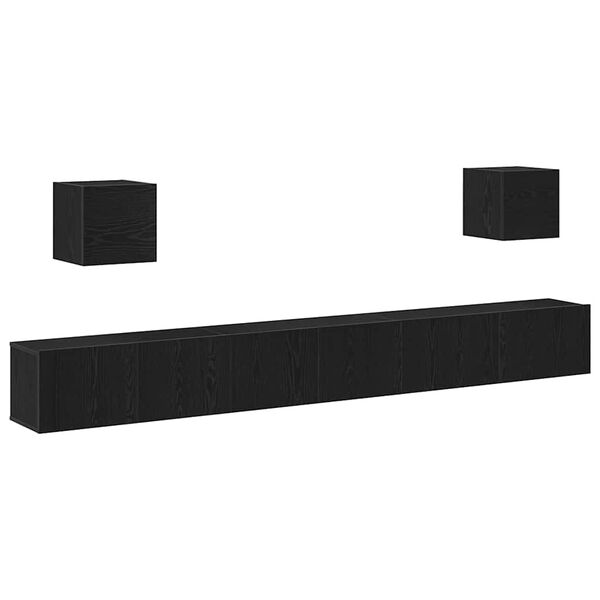 vidaXL Zestaw szafek RTV 7 pcs Czarny Dąb 100 x 30 x 30 cm