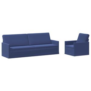 vidaXL Zestaw Sof 2 pcs Niebieski policyjny Welur