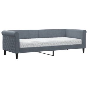 vidaXL Sofa z materacem do spania, ciemnoszara, 80x200 cm, aksamit