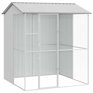 vidaXL Klatka dla ptak&oacute;w Szary 215 x 210 x 247 cm Stal Galwanizowana