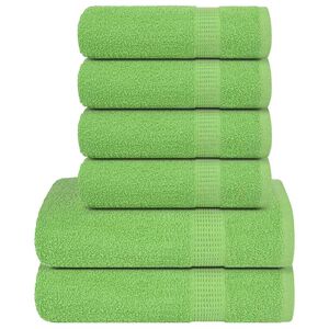 vidaXL 6-cz. zestaw ręcznik&oacute;w, FROGN, zielone jabłko, 360 g/m&sup2;