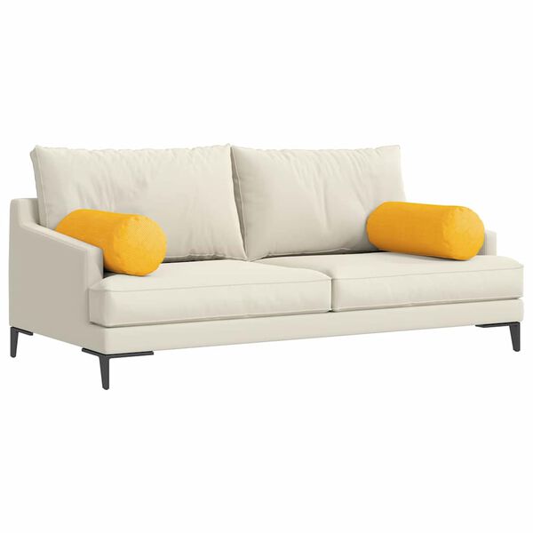 vidaXL Poduszki Wałkowe 2 pcs Jasnożółty Ø 25 x 70 cm