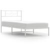 vidaXL Metalowe ł&oacute;żko z wezgłowiem, bez materaca, białe, 75x190 cm