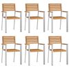 vidaXL Zestawdojedzeniawogrodzie 7 pcs Brązowy DrewnoTekowe