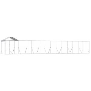 vidaXL Kojec dla psa, z dachem, srebrny, 14x2x2,5m, stal galwanizowana